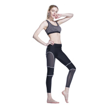 Leggings de fitness Plissado Malha Compressão Ginásio Fino Plissado Costa emenda mulheres calças de yoga leggings